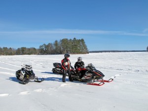 Several snowmobile trails cross some of the hundreds of glacier-formed lakes that decorate the Cable-Hayward region. 