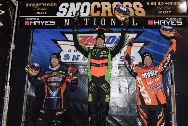 Friday night podium at Chicago -- winner Tucker Hibbert at center, flanked by Tim Tremblay (left) and Kyle Pallin (right). 