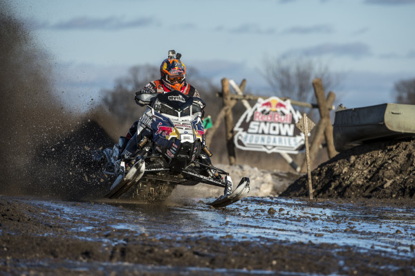 Levi LeValle competes during Red Bull Snow Boundaries in Elk River, MN on February 20, 2016.