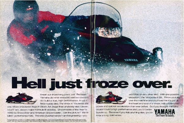 1993 Yamaha snowmobile ad