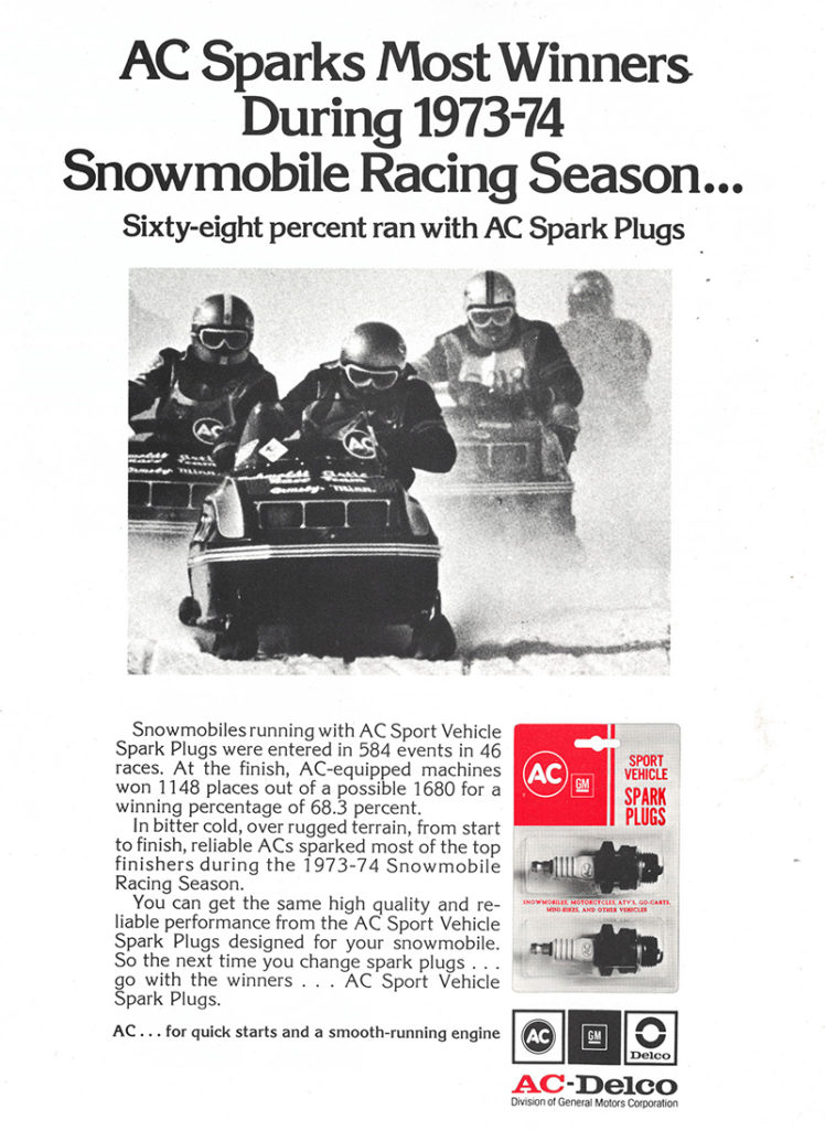 1974 AC Delco snowmobile ad