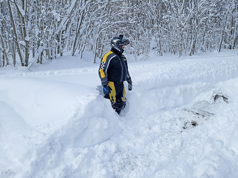 deep snow for snowmobile