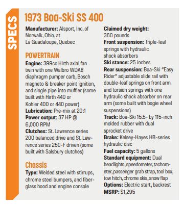 1973 Boa-Ski SS 400 specs