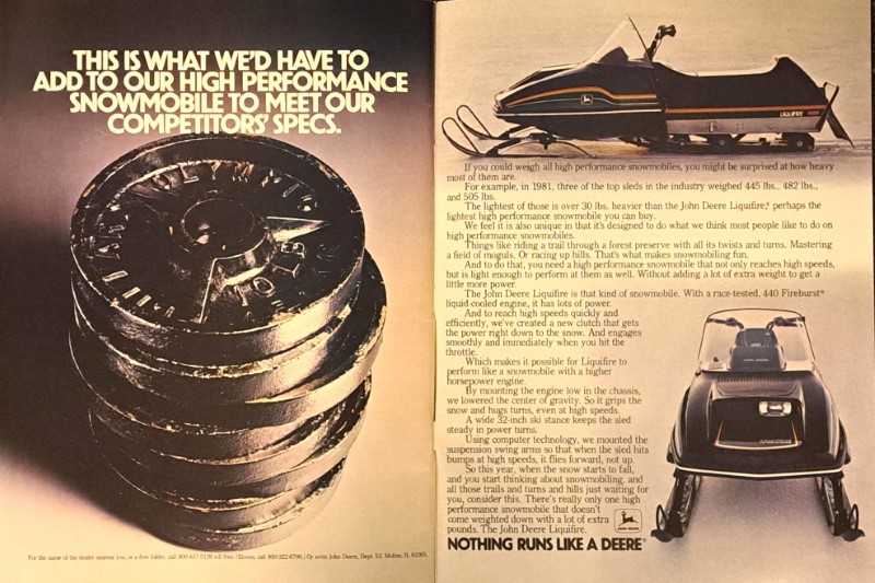 1981 John Deere snowmobile ad